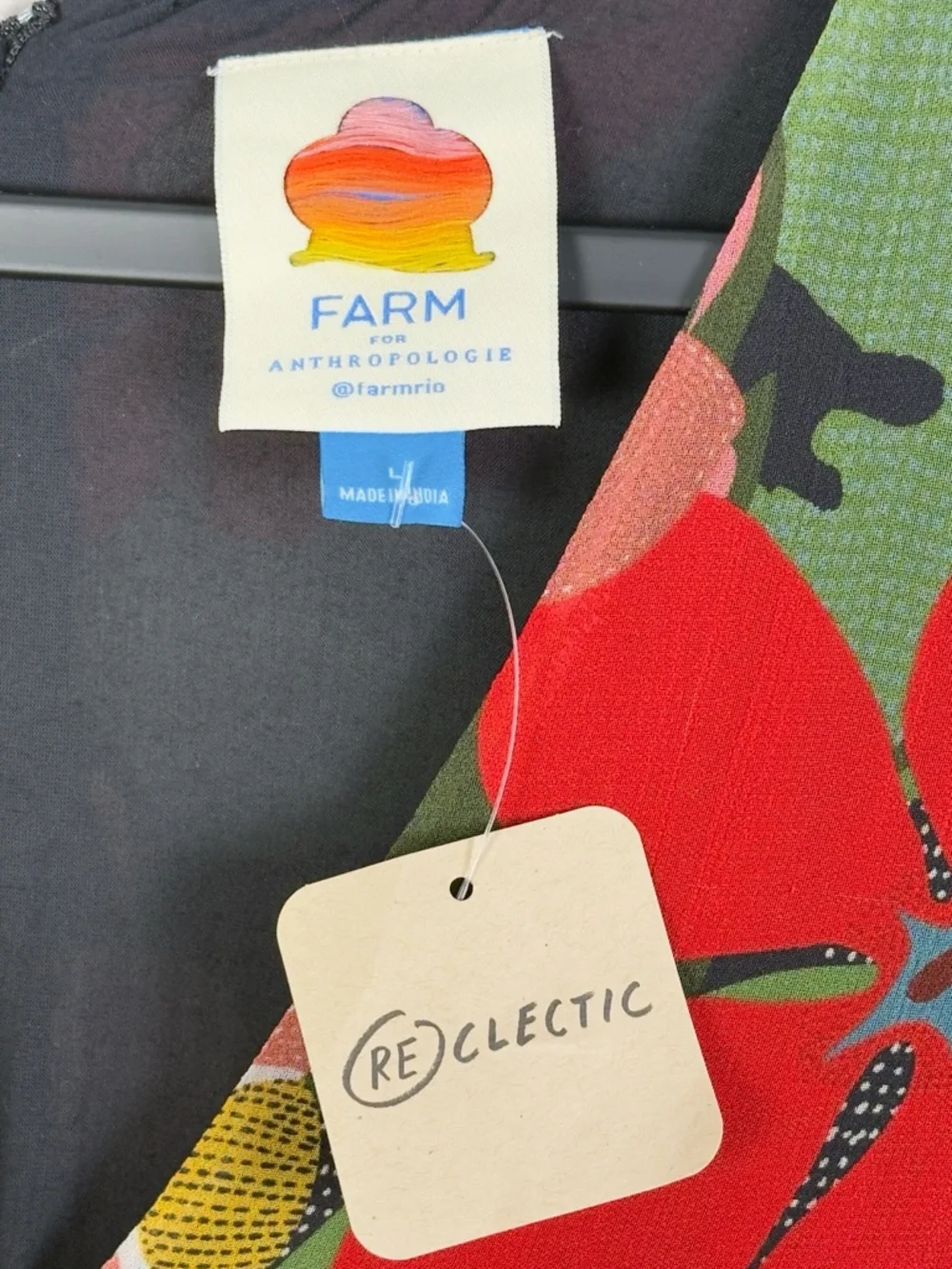 Farm Rio x Anthropologie Floral V-Neck Maxi Dress Size L - Picture 6 of 6